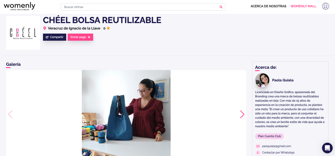 Womenly, una plataforma de pago.