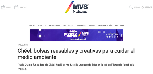 MVS NOTICIAS, Chéel, bolsas reusables para cuidar el medio ambiente.